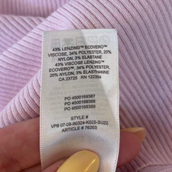 Wilfred Ribbed Baby Pink Cut-out Knit Mini Dress - Picture 11 of 14